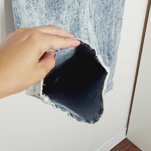 FIORI Blu Vintage Blue Cotton Acid Wash Pockets High Rise Jean Retro Size 34 - Picture 4 of 16